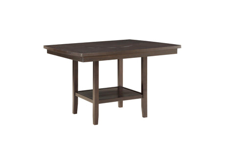 Balin Brown Neutral Accent Fabric Seat Upholstered Rectangular Counter Height Dining Room Set - Ella Furniture