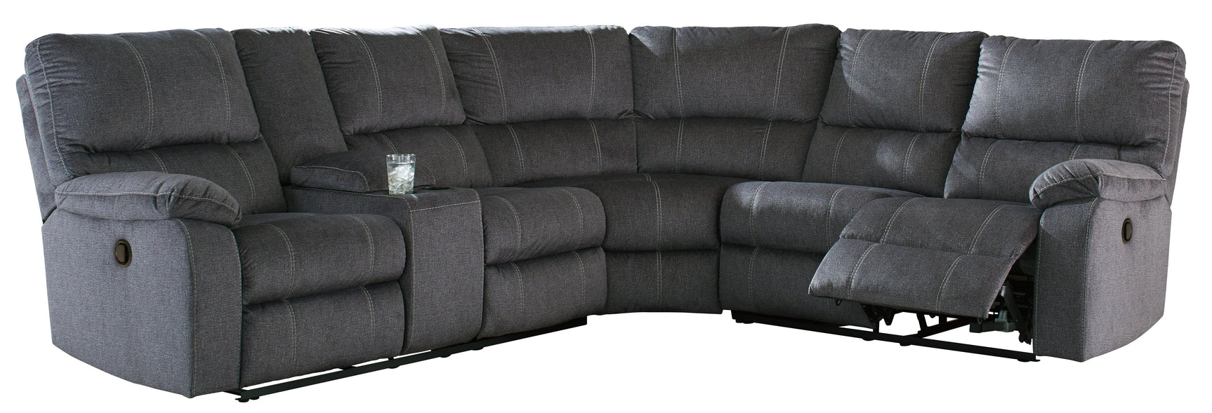 Urbino Charcoal Chenille 3-Piece Reclining Sectional - Ella Furniture