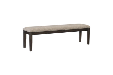 Southlake Rustic Brown Oak Wire Brushed Solid Acacia Veneer Fabric Upholstery Dining Room Set - Ella Furniture