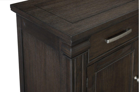 Southlake Rustic Brown Oak Wire Brushed Solid Acacia Veneer Fabric Upholstery Dining Room Set - Ella Furniture