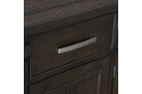 Southlake Rustic Brown Oak Wire Brushed Solid Acacia Veneer Fabric Upholstery Dining Room Set - Ella Furniture