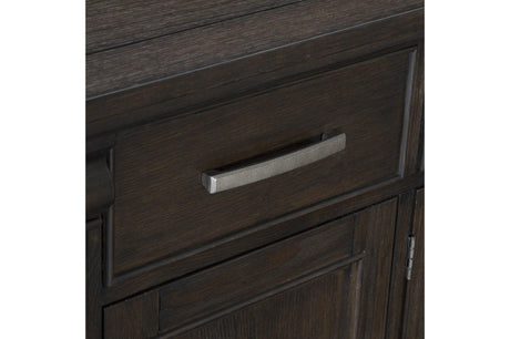 Southlake Rustic Brown Oak Wire Brushed Solid Acacia Veneer Fabric Upholstery Dining Room Set - Ella Furniture