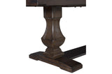 Southlake Rustic Brown Oak Wire Brushed Solid Acacia Veneer Fabric Upholstery Dining Room Set - Ella Furniture