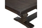 Southlake Rustic Brown Oak Wire Brushed Solid Acacia Veneer Fabric Upholstery Dining Room Set - Ella Furniture