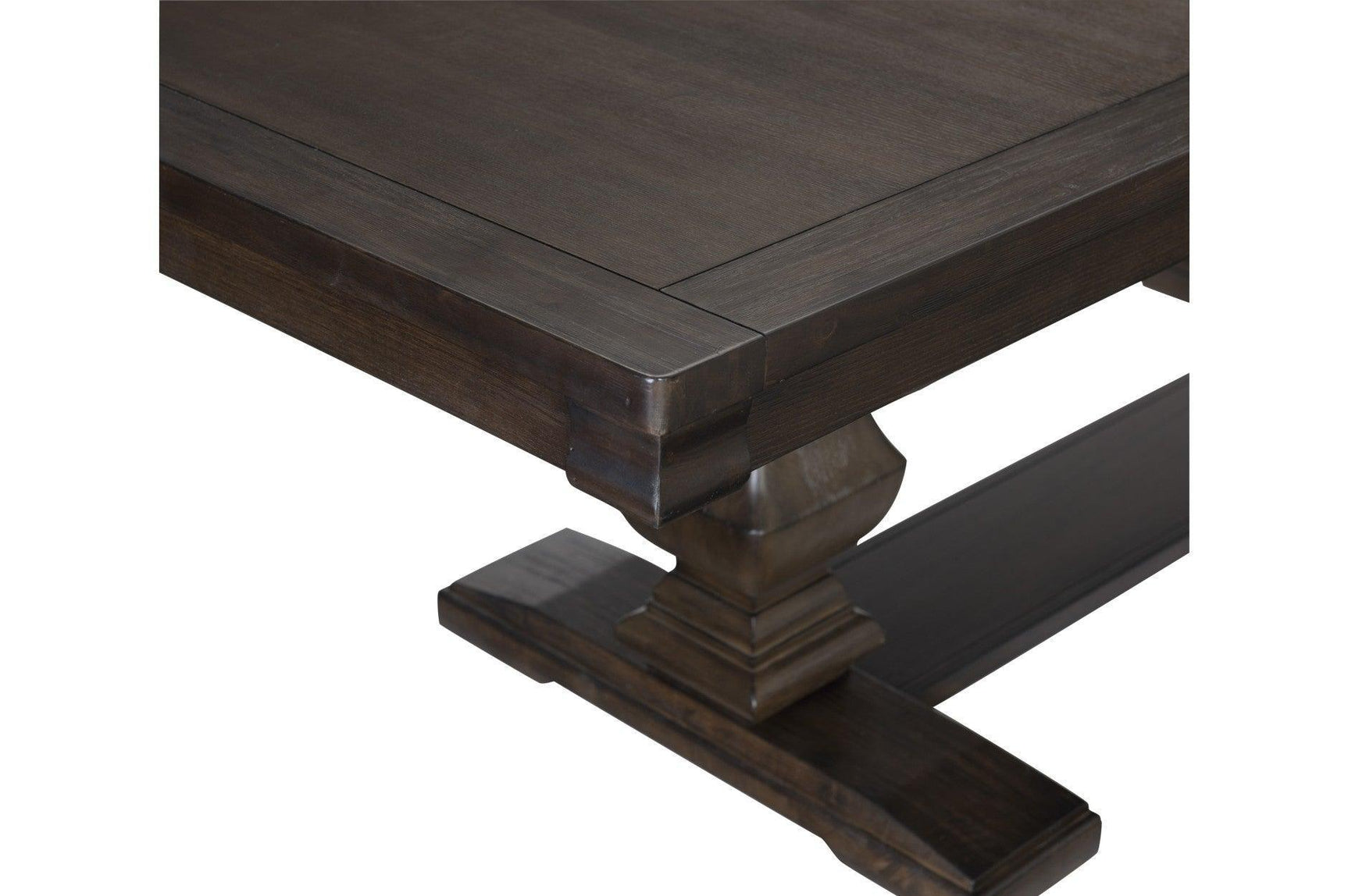 Southlake Rustic Brown Oak Wire Brushed Solid Acacia Veneer Fabric Upholstery Dining Room Set - Ella Furniture