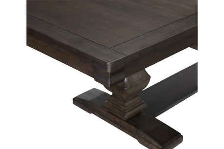 Southlake Rustic Brown Oak Wire Brushed Solid Acacia Veneer Fabric Upholstery Dining Room Set - Ella Furniture