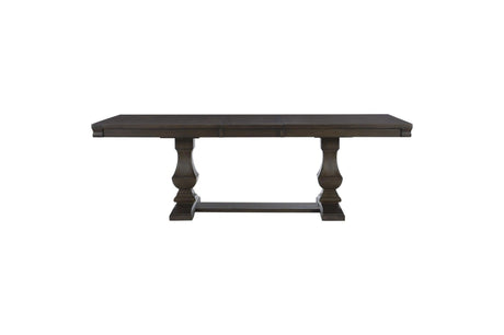 Southlake Rustic Brown Oak Wire Brushed Solid Acacia Veneer Fabric Upholstery Dining Room Set - Ella Furniture