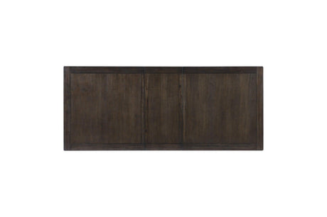 Southlake Rustic Brown Oak Wire Brushed Solid Acacia Veneer Fabric Upholstery Dining Room Set - Ella Furniture