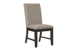 Southlake Rustic Brown Oak Wire Brushed Solid Acacia Veneer Fabric Upholstery Dining Room Set - Ella Furniture