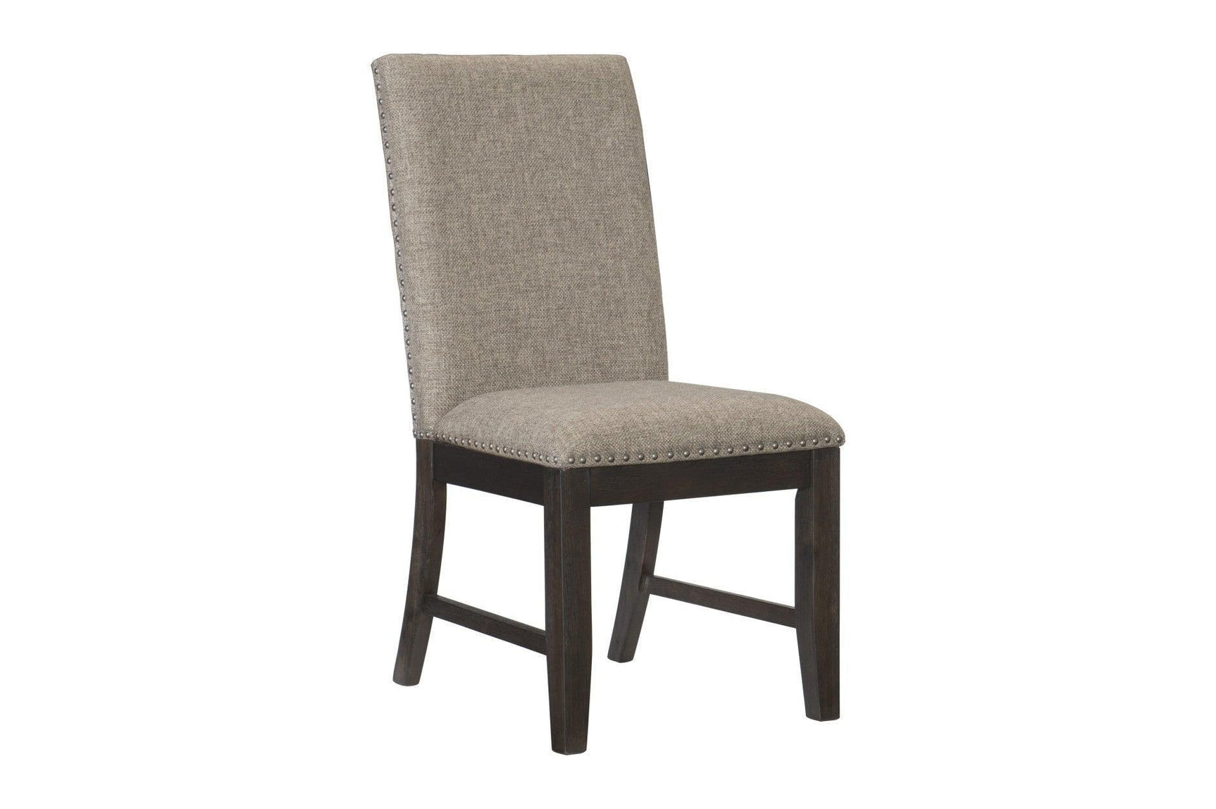 Southlake Rustic Brown Oak Wire Brushed Solid Acacia Veneer Fabric Upholstery Dining Room Set - Ella Furniture