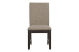 Southlake Rustic Brown Oak Wire Brushed Solid Acacia Veneer Fabric Upholstery Dining Room Set - Ella Furniture