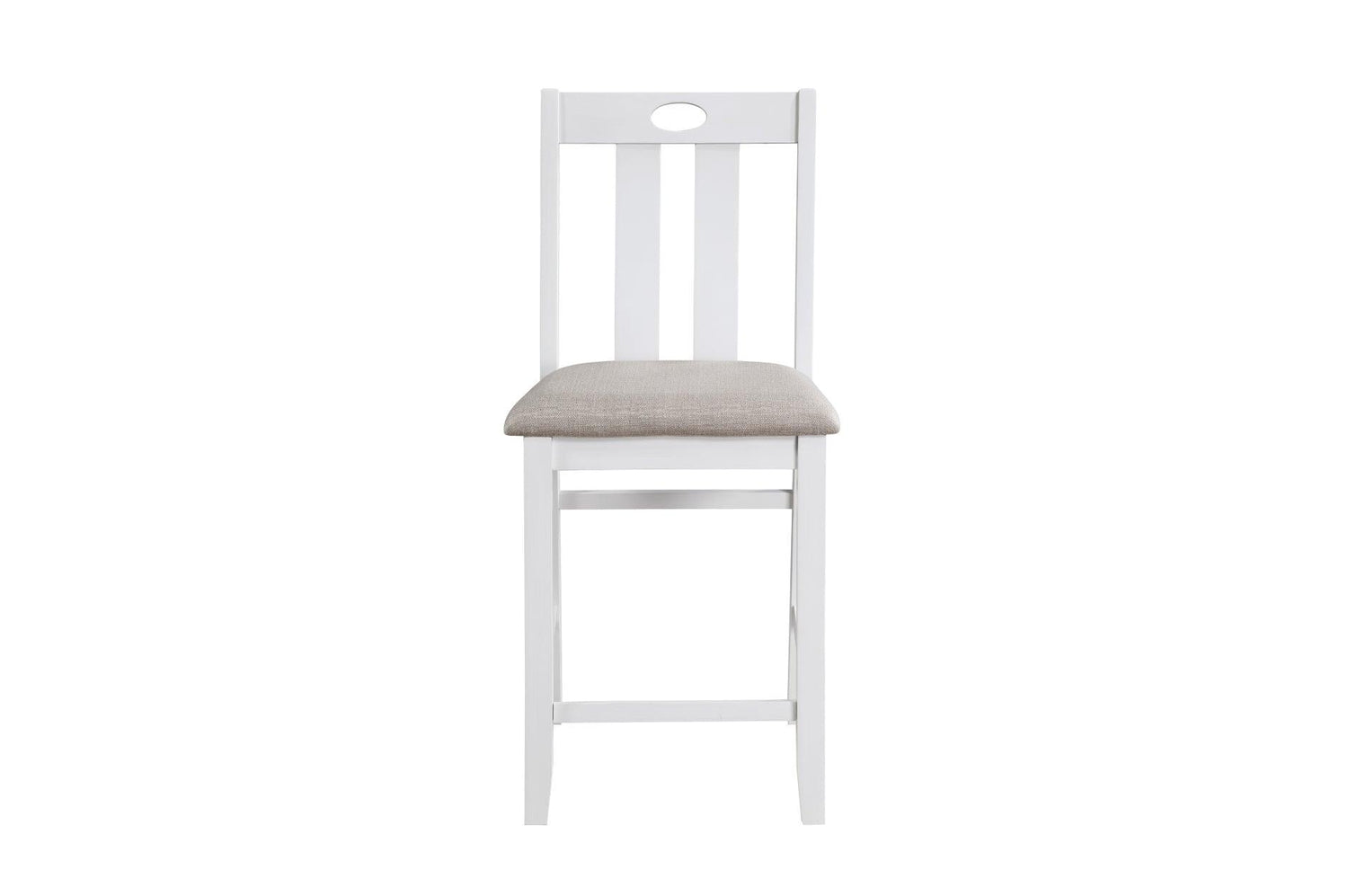 Lowell White Gray Casual Veneer Fabric Upholstery Seat Square Counter Height Dining Room Set - Ella Furniture