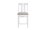 Lowell White Gray Casual Veneer Fabric Upholstery Seat Square Counter Height Dining Room Set - Ella Furniture