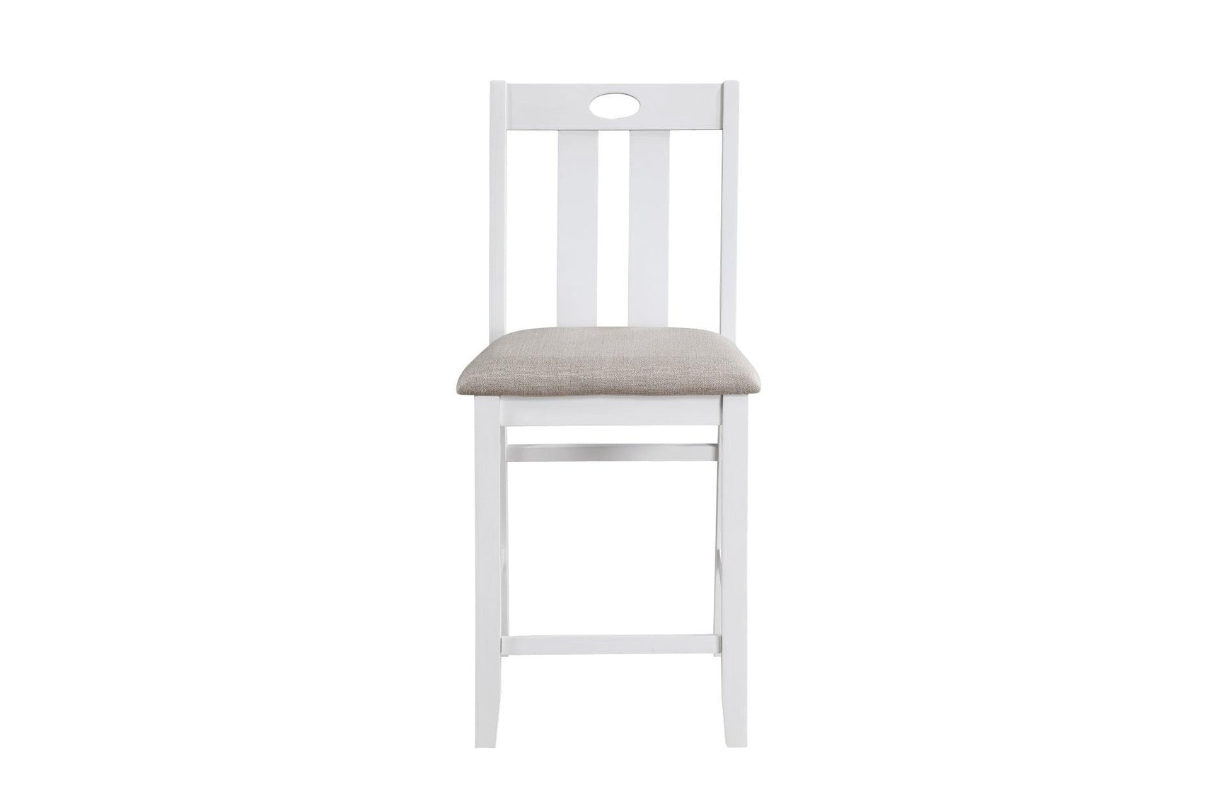 Lowell White Gray Casual Veneer Fabric Upholstery Seat Square Counter Height Dining Room Set - Ella Furniture