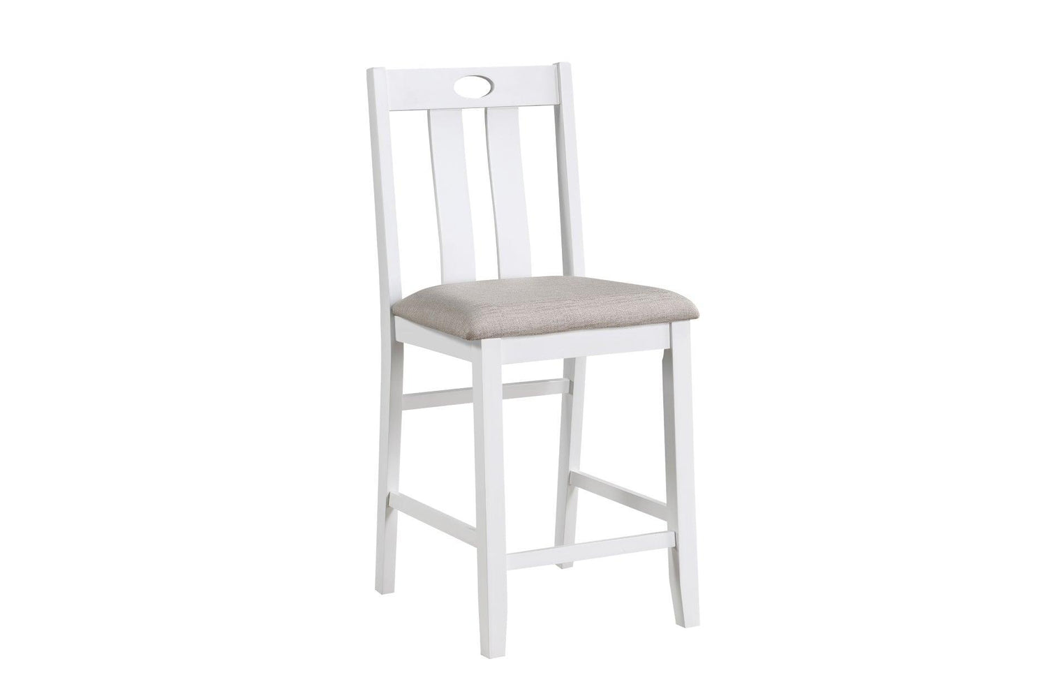 Lowell White Gray Casual Veneer Fabric Upholstery Seat Square Counter Height Dining Room Set - Ella Furniture