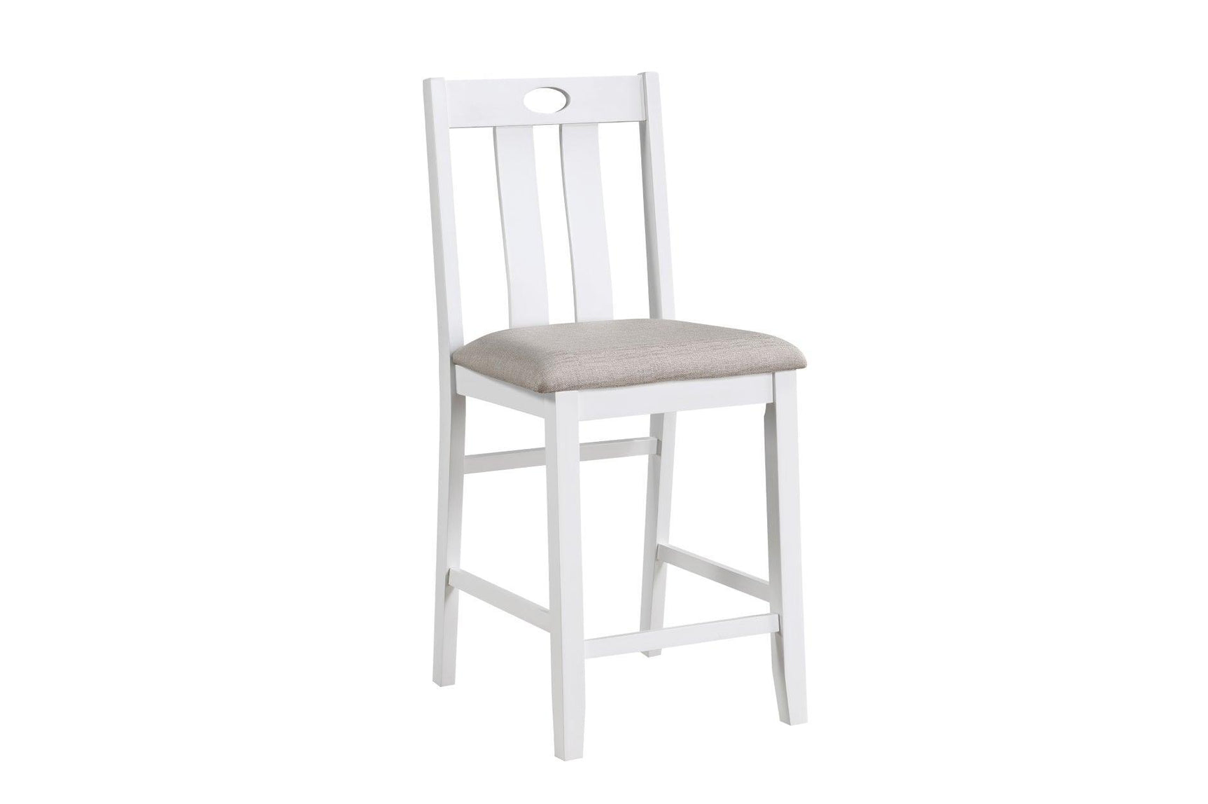 Lowell White Gray Casual Veneer Fabric Upholstery Seat Square Counter Height Dining Room Set - Ella Furniture
