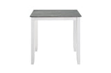 Lowell White Gray Casual Veneer Fabric Upholstery Seat Square Counter Height Dining Room Set - Ella Furniture