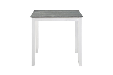 Lowell White Gray Casual Veneer Fabric Upholstery Seat Square Counter Height Dining Room Set - Ella Furniture