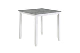 Lowell White Gray Casual Veneer Fabric Upholstery Seat Square Counter Height Dining Room Set - Ella Furniture