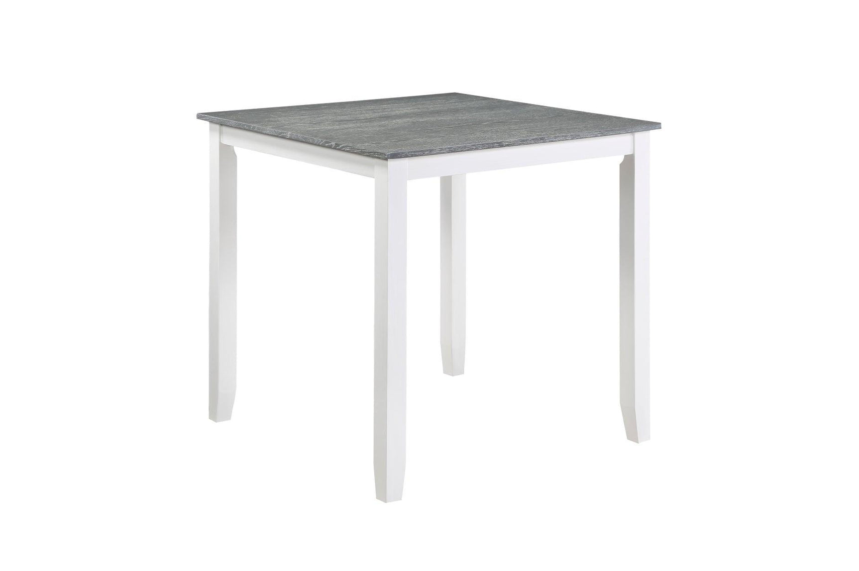 Lowell White Gray Casual Veneer Fabric Upholstery Seat Square Counter Height Dining Room Set - Ella Furniture