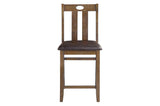 Weston Brown Rustic Modern Acacia Veneer Faux Leather Seat Square Counter Height Dining Room Set - Ella Furniture