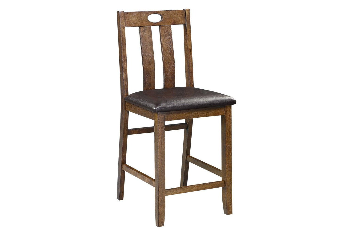 Weston Brown Rustic Modern Acacia Veneer Faux Leather Seat Square Counter Height Dining Room Set - Ella Furniture