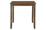 Weston Brown Rustic Modern Acacia Veneer Faux Leather Seat Square Counter Height Dining Room Set - Ella Furniture