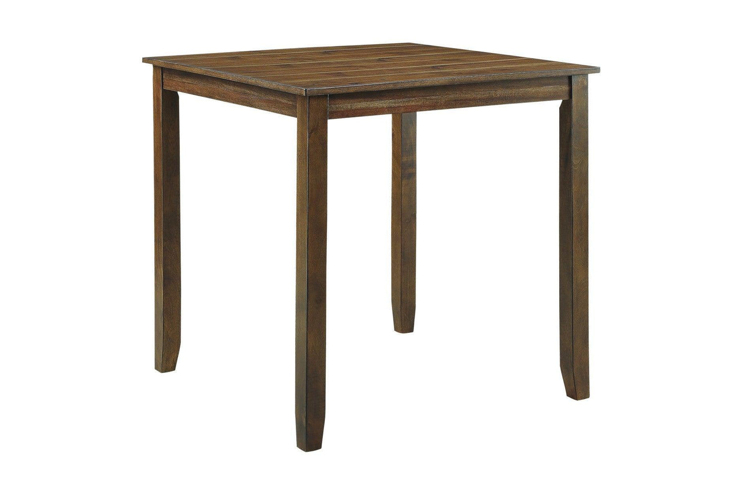 Weston Brown Rustic Modern Acacia Veneer Faux Leather Seat Square Counter Height Dining Room Set - Ella Furniture