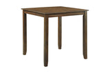 Weston Brown Rustic Modern Acacia Veneer Faux Leather Seat Square Counter Height Dining Room Set - Ella Furniture