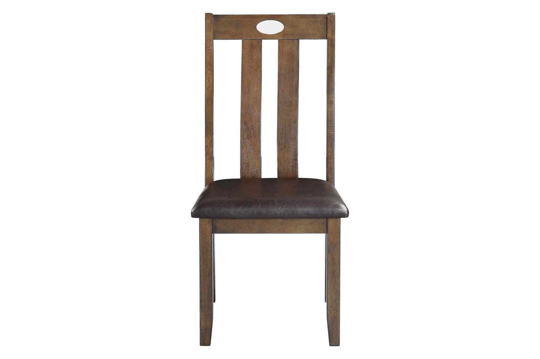 Weston Brown Rustic Modern Transitional Acacia Veneer Faux Leather Seat Square Dining Room Set - Ella Furniture