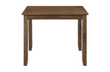 Weston Brown Rustic Modern Transitional Acacia Veneer Faux Leather Seat Square Dining Room Set - Ella Furniture