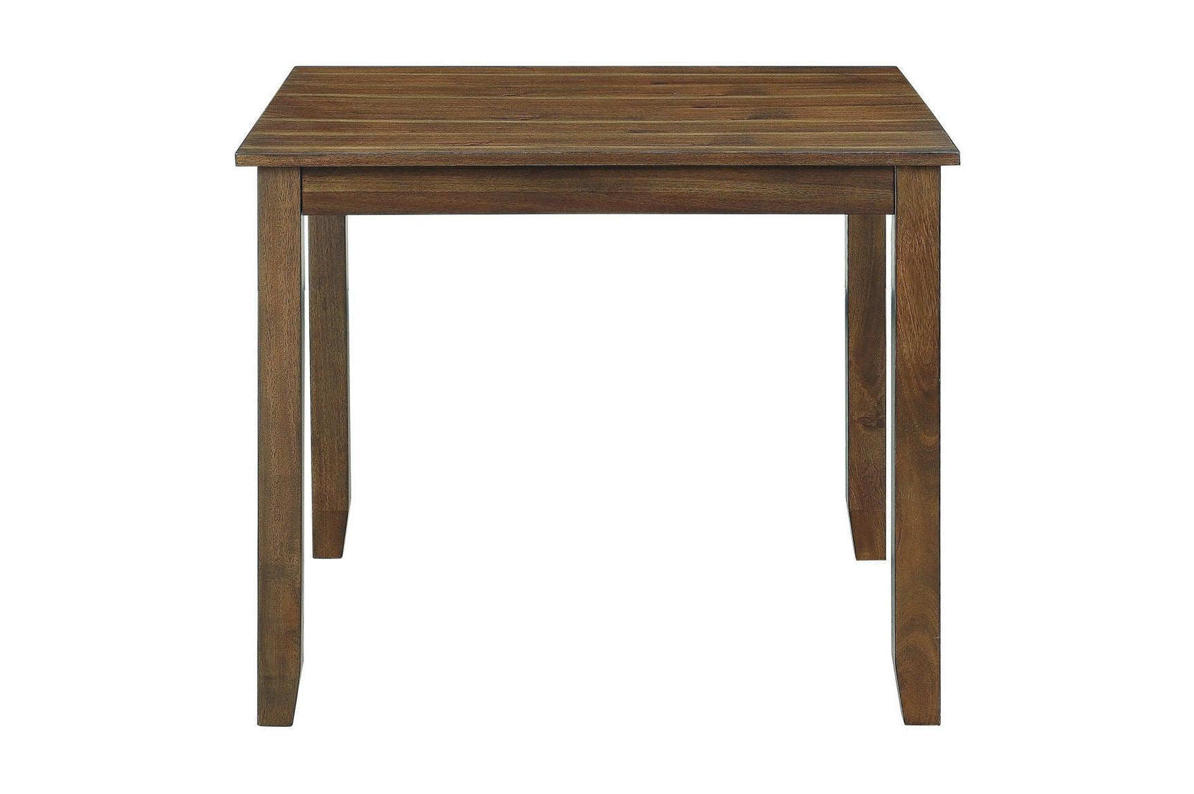 Weston Brown Rustic Modern Transitional Acacia Veneer Faux Leather Seat Square Dining Room Set - Ella Furniture