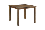 Weston Brown Rustic Modern Transitional Acacia Veneer Faux Leather Seat Square Dining Room Set - Ella Furniture