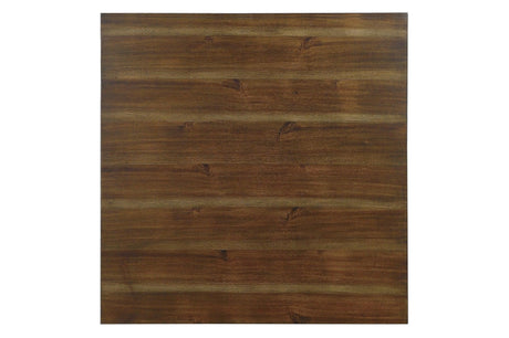 Weston Brown Rustic Modern Transitional Acacia Veneer Faux Leather Seat Square Dining Room Set - Ella Furniture
