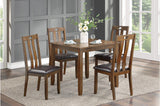 Weston Brown Rustic Modern Transitional Acacia Veneer Faux Leather Seat Square Dining Room Set - Ella Furniture
