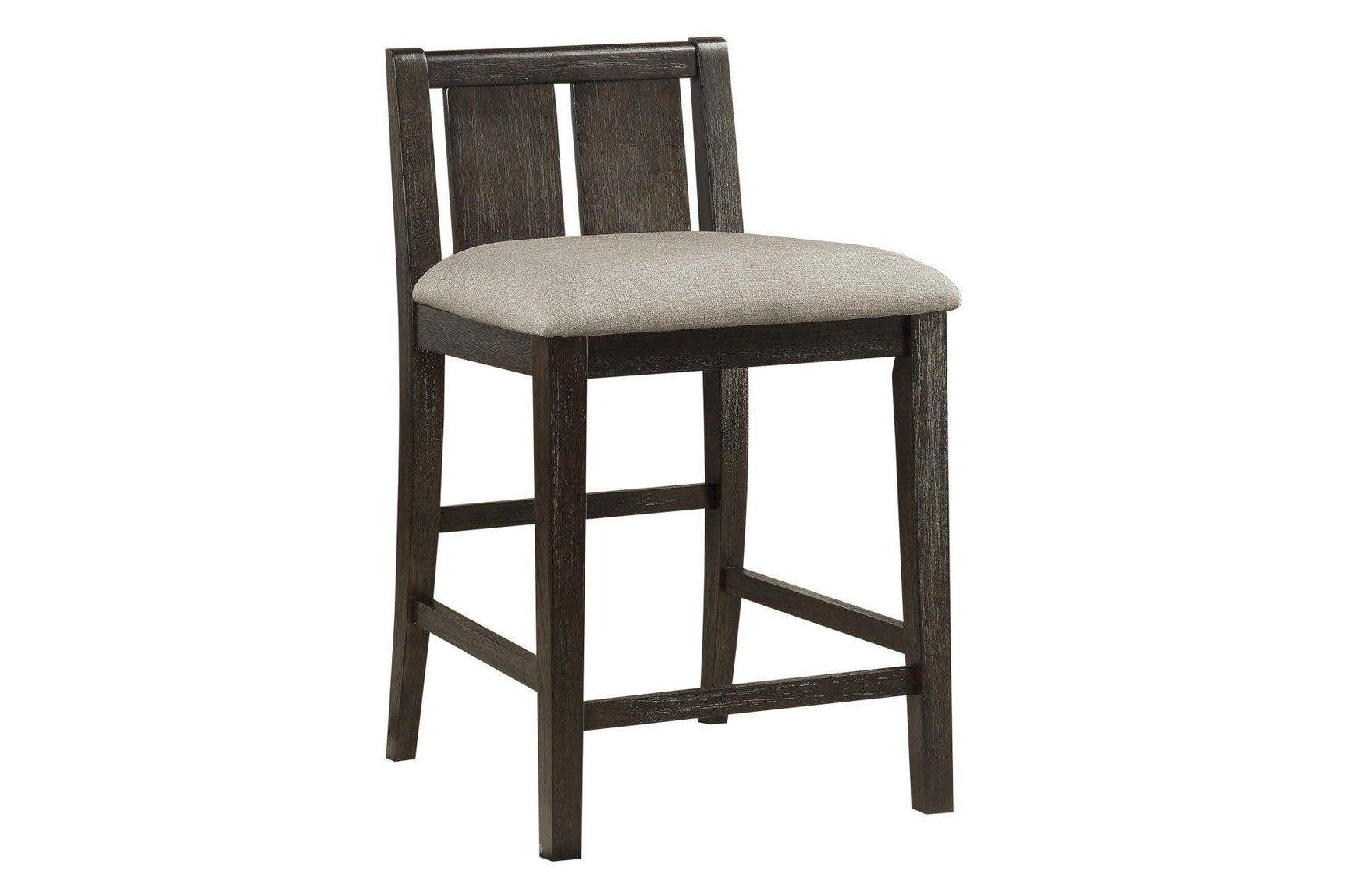 Daye Dark Brown Solid Wood Fabric Upholstery Rectangular Storage Counter Height Dining Room Set - Ella Furniture