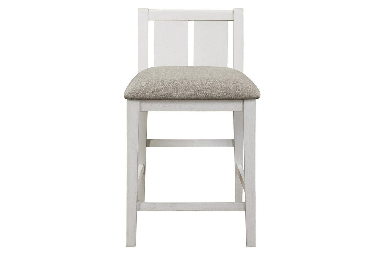 Daye White Solid Wood Fabric Upholstery Seat Rectangular Storage Counter Height Dining Room Set - Ella Furniture