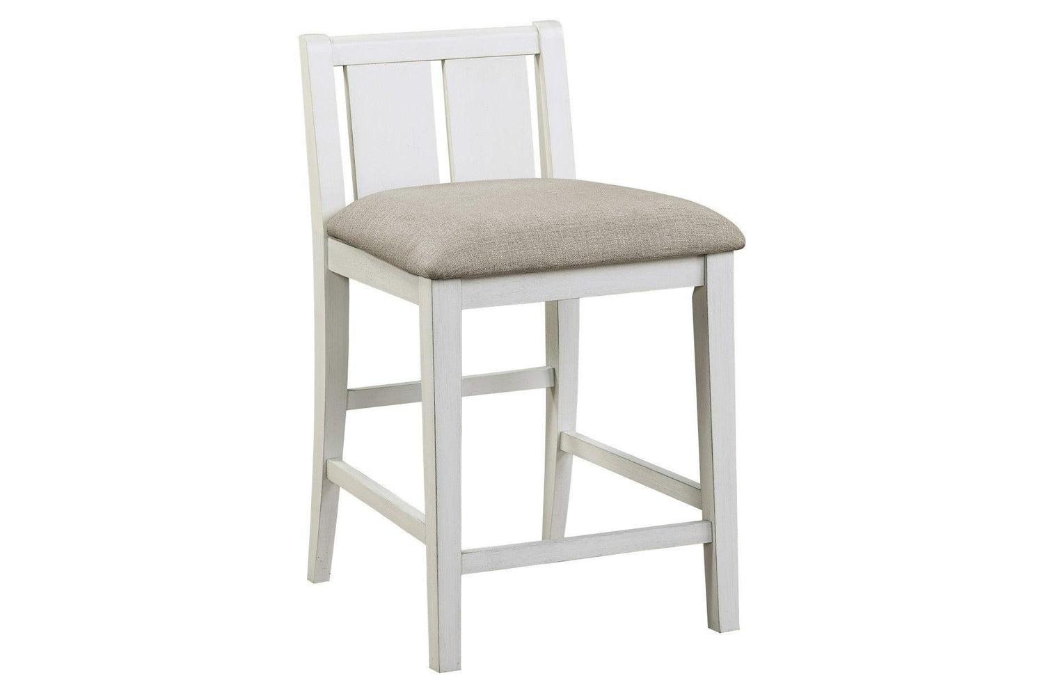 Daye White Solid Wood Fabric Upholstery Seat Rectangular Storage Counter Height Dining Room Set - Ella Furniture