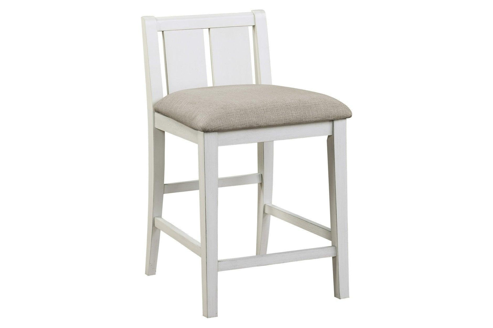 Daye White Solid Wood Fabric Upholstery Seat Rectangular Storage Counter Height Dining Room Set - Ella Furniture