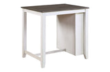 Daye White Solid Wood Fabric Upholstery Seat Rectangular Storage Counter Height Dining Room Set - Ella Furniture