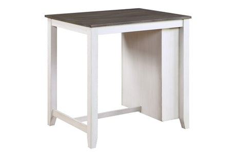 Daye White Solid Wood Fabric Upholstery Seat Rectangular Storage Counter Height Dining Room Set - Ella Furniture