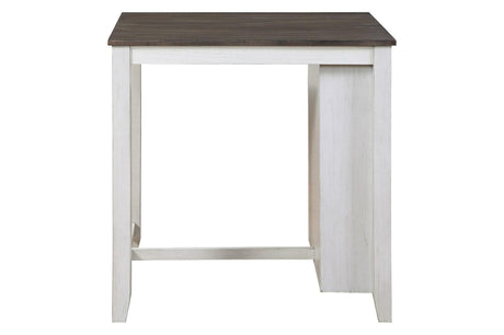 Daye White Solid Wood Fabric Upholstery Seat Rectangular Storage Counter Height Dining Room Set - Ella Furniture