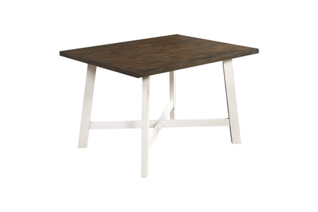 Troy White Gray Modern Solid Wood Fixed Top Rectangular Dining Room Set - Ella Furniture