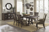 Gloversville Neutral Solid Wood Fabric Upholstered Seat Rectangular Dining Room Set - Ella Furniture