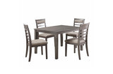 Lovell Gray Modern Transitional Veneer Wood Fabric Upholstery Seat Rectangular Dining Room Set - Ella Furniture