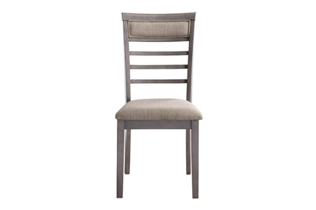 Lovell Gray Modern Transitional Veneer Wood Fabric Upholstery Seat Rectangular Dining Room Set - Ella Furniture