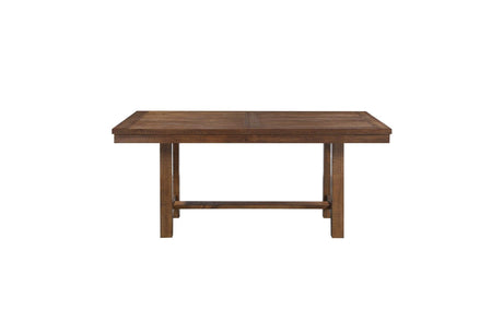 Bonner Brown Beige Solid Pine Wood Fabric Upholstered Seat Rectangular Dining Room Set - Ella Furniture