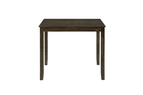 Hazel Charcoal Brown Modern Casual Solid Wood And Veneer Faux Leather Square Dining Room Set - Ella Furniture