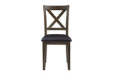 Hazel Charcoal Brown Modern Casual Solid Wood And Veneer Faux Leather Square Dining Room Set - Ella Furniture