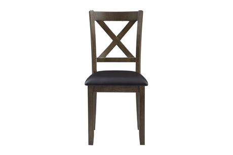 Hazel Charcoal Brown Modern Casual Solid Wood And Veneer Faux Leather Square Dining Room Set - Ella Furniture